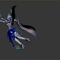 Fantasy Character Design With Blue Glowing Wings And Magic Aura Effects