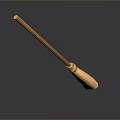 Wooden Handle Household Broom With Yellow Bristles For Home Cleaning