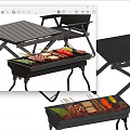 Outdoor Storage Shelf Cabinet For Grill Accessories And Camping Food Supplies Organizer