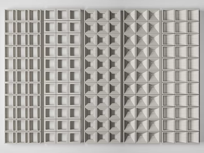 Modern partition cement brick partition 3d model