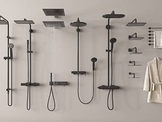 Shower Top Shower Towel Rack Bathroom Hardware Shower 3d model