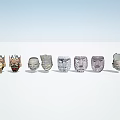Traditional Handcrafted Colorful Wooden Masks As Unique Wall Decor For Home Decoration