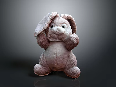 Cute Soft Plush Rabbit Stuffed Toy With Adorable Design For Home Decor Furniture 3d model