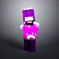Minecraft Style Purple Pink Glowing Train 3D Model With Armor Like Structure