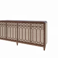 Elegant Modern Entryway Side Cabinet With Wooden Lattice Door Design And Storage Functionality
