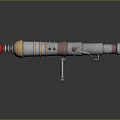 Futuristic Sci Fi Weapon With Metallic Body Red Glowing Tips And Solar Panel