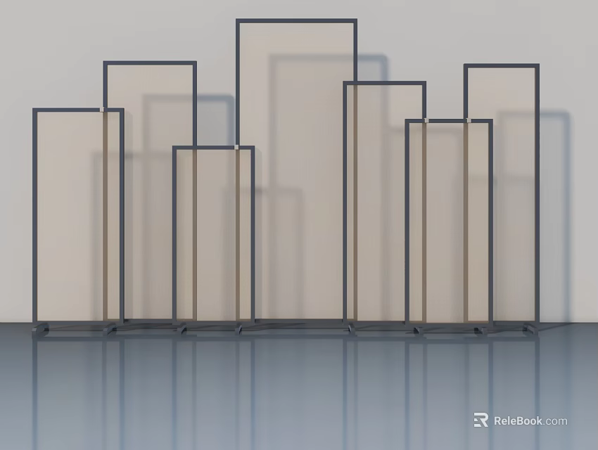 Modern Hinged Doors With Various Frame Designs For Home Interior 3d model