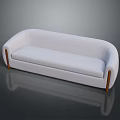 White Multi Seat Sofa with Wooden Legs Modern Minimalist Fabric Upholstery Design