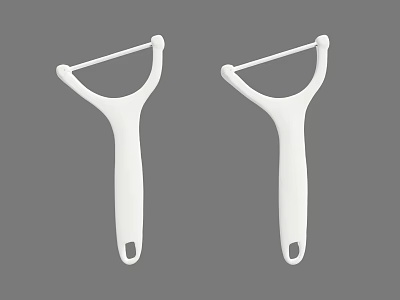 Hardware Tools Two White Peelers With Ergonomic Handle For Kitchen Use 3d model
