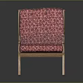 Stylish Red Geometric Pattern Leisure Chair With Wooden Frame Upholstered Seat Backrest