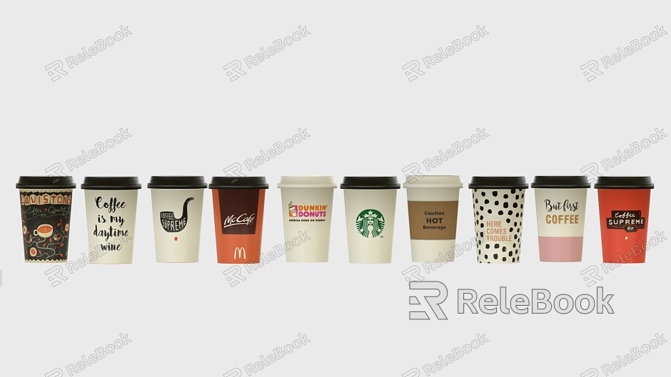 Milk tea cup paper cup tea cup beverage cup model