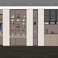 Modern Wine Cabinet Interior Design With LED Lighting Storage Shelves And Display Racks