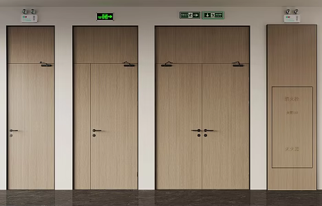 Fire Door Fire Door Emergency Lighting Fire Equipment 3d model
