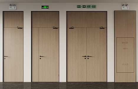 Fire Door Fire Door Emergency Lighting Fire Equipment 3d model