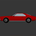 Red Classic Car Exterior Design With Glossy Body And Vintage Wheels