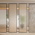Modern Interior Room Dividers With Textured Glass Patterns For Home Decoration