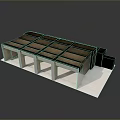 Modern Exhibition Booth Structure With Wooden Panels White Legs And Black Frames