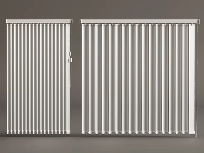 White Vertical Slat Doors With Smooth Surface For Modern Interior Design 3d model