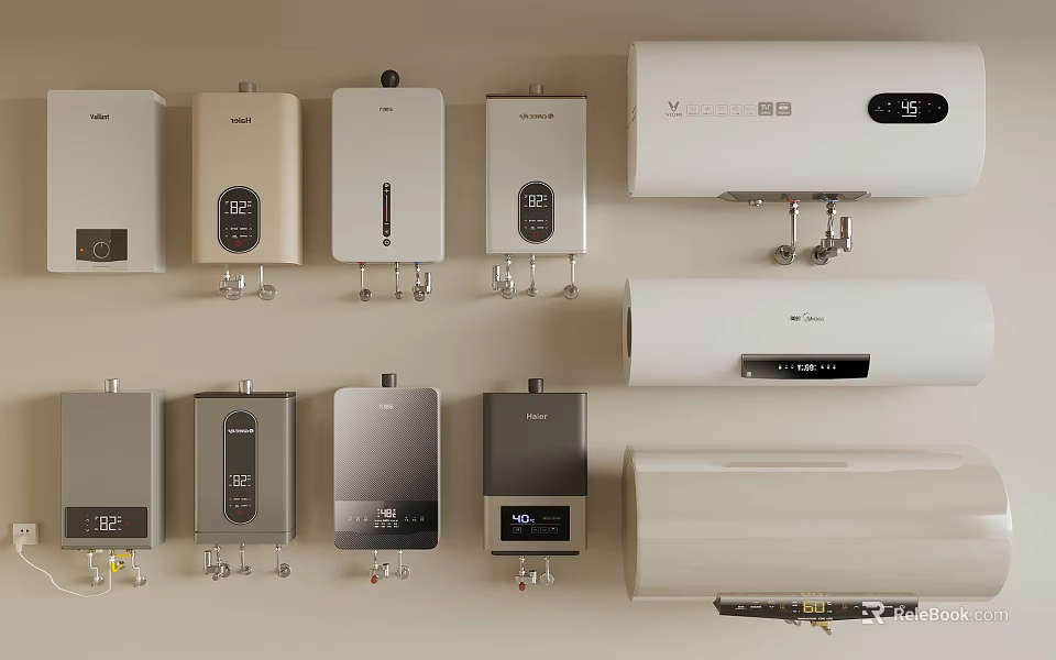 Modern Home Water Heaters With Stylish Designs And Energy Saving Features 3d model 
