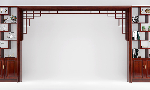 Chinese Style Pass Bogu Shelf Pass 3d model