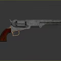 Vintage Revolver Weapon With Wooden Grip And Metal Barrel Classic Design
