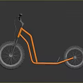 Unique Orange Bicycle Featuring Modern Frame And Gray Wheels On Dark Reflective Surface 3d model