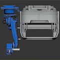 Game and Movie Character Futuristic Mechanical Robot With Metallic Frame And Blue Hydraulic Components