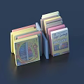 Colorful Sticky Notes Neatly Stacked With Various Colors And Creative Designs