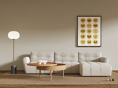 Modern corner sofa coffee table combination model