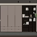 Modern bookcase book ornaments 3d model