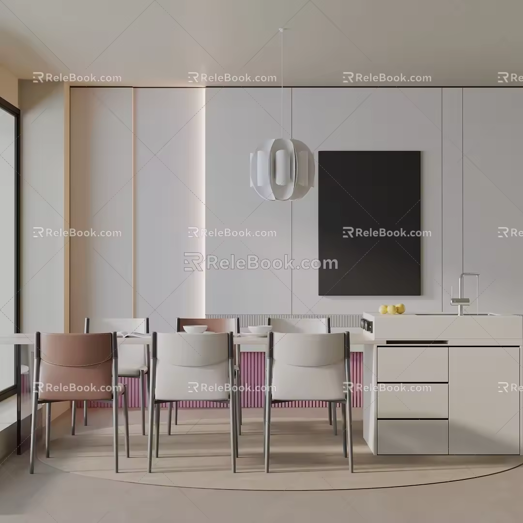 Modern table combination 3d model