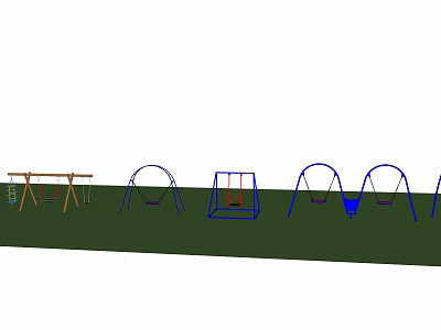 Garden Ornaments Featuring Swings Climbing Frame And Outdoor Play Elements 3d model