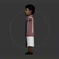 3D Character In Traditional Outfit Pink Striped Shirt White Apron Arms Outstretched On Dark Background