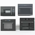 Modern Black Kitchen Appliances Set Including Microwave Oven And Built In Models 3d model