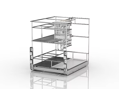 Sturdy Metal Multi Tier Kitchen Rack For Utensil Storage And Organization 3d model