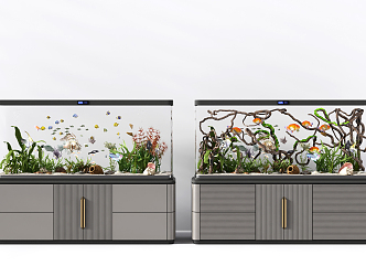 Modern fish tank 3d model