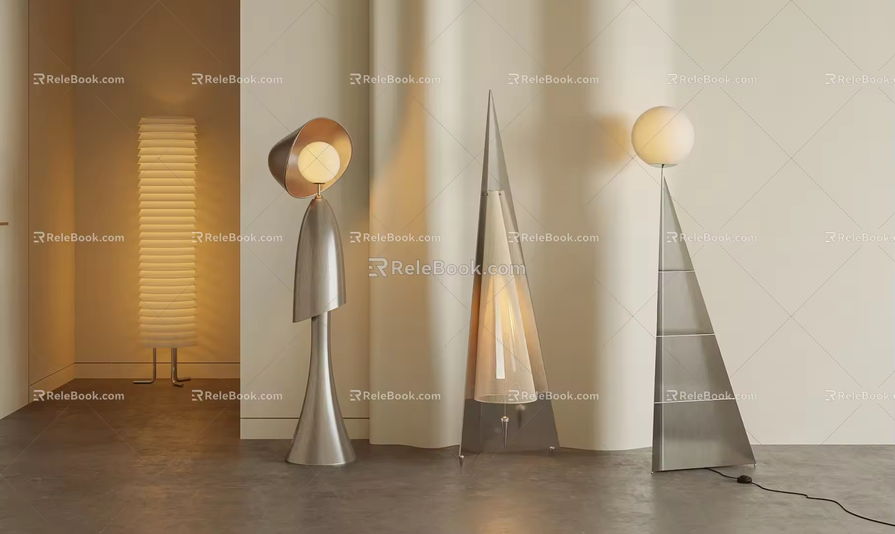 Modern floor lamp combination 3d model