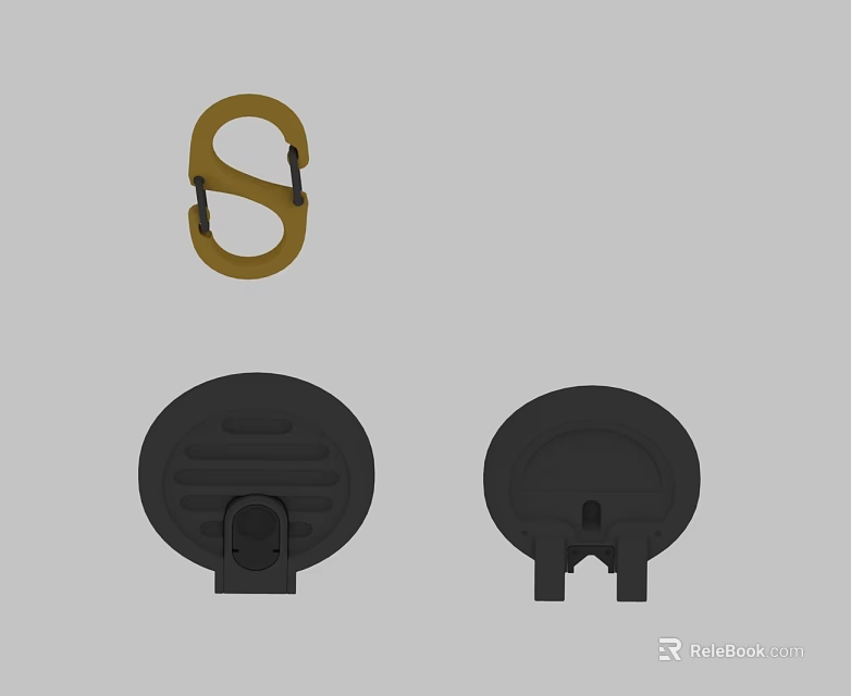 High Quality Swing Door Hardware with Hinge and Round Knob Components 3d model 