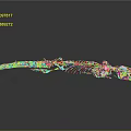 Detailed Transparent Lizard Skeleton on Gray Background with Clear Reflection