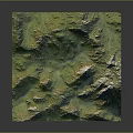 3D Garden Landscape Model with Green Hills Valleys and Pathways