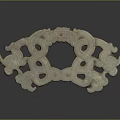 Traditional Jade Pendant with Intricate Dragon Cloud Motifs and Openwork Carving Design 3d model