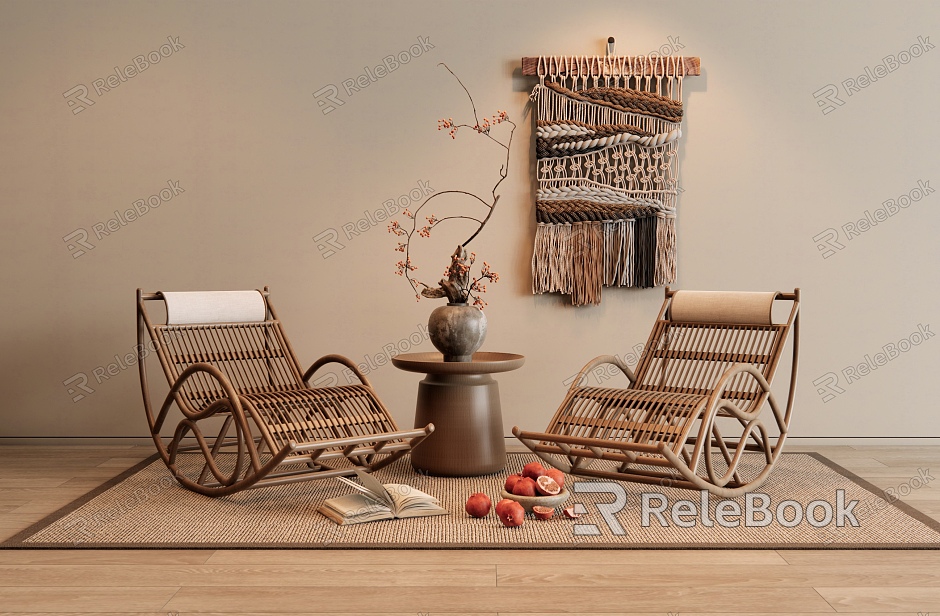 Rocking Chair Recliner Leisure Chair Wall Decorations Pendant Outdoor Recliner Outdoor Chair Leisure Table and Chair model