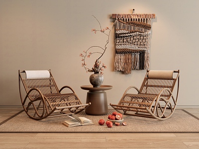 Rocking Chair Recliner Leisure Chair Wall Decorations Pendant Outdoor Recliner Outdoor Chair Leisure Table and Chair model