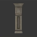 Ornamental Stone Railing Staircase And Carved Classical Column Design Elements 3d model