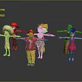Vibrant Cartoon Characters And Creatures With Diverse Costumes And Poses Standing Together