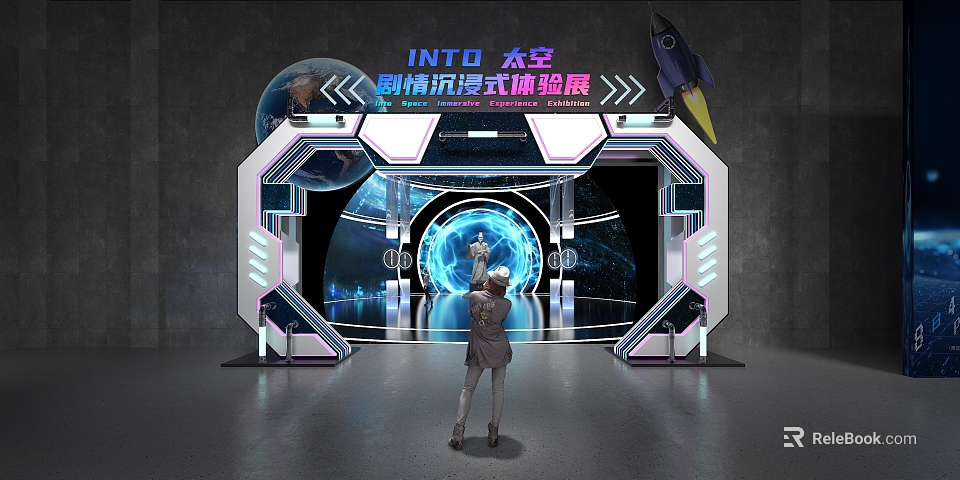 Trendy Tobacco And Liquor Store With Space Themed Immersive Cool Experience 3d model 