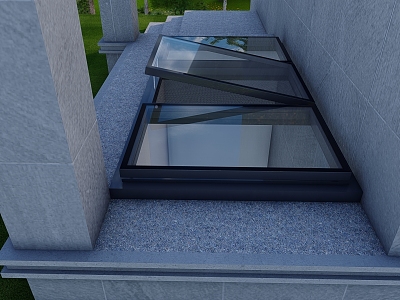 Skylight hanging over the doorway lighting well model