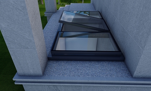 Skylight hanging over the doorway lighting well 3d model