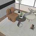 Modern Casual Sofa Combination Single Sofa 3d model