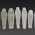 Ancient Egyptian Sarcophagi Collection With Intricate Carvings And Ornate Designs